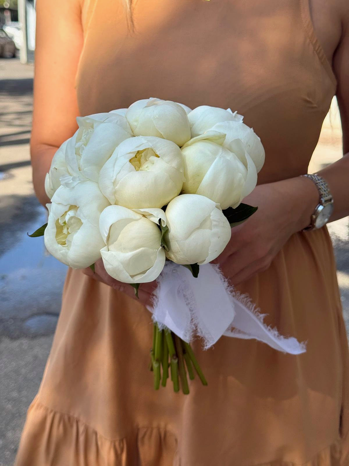 Buchet Mireasa Bujori Albi